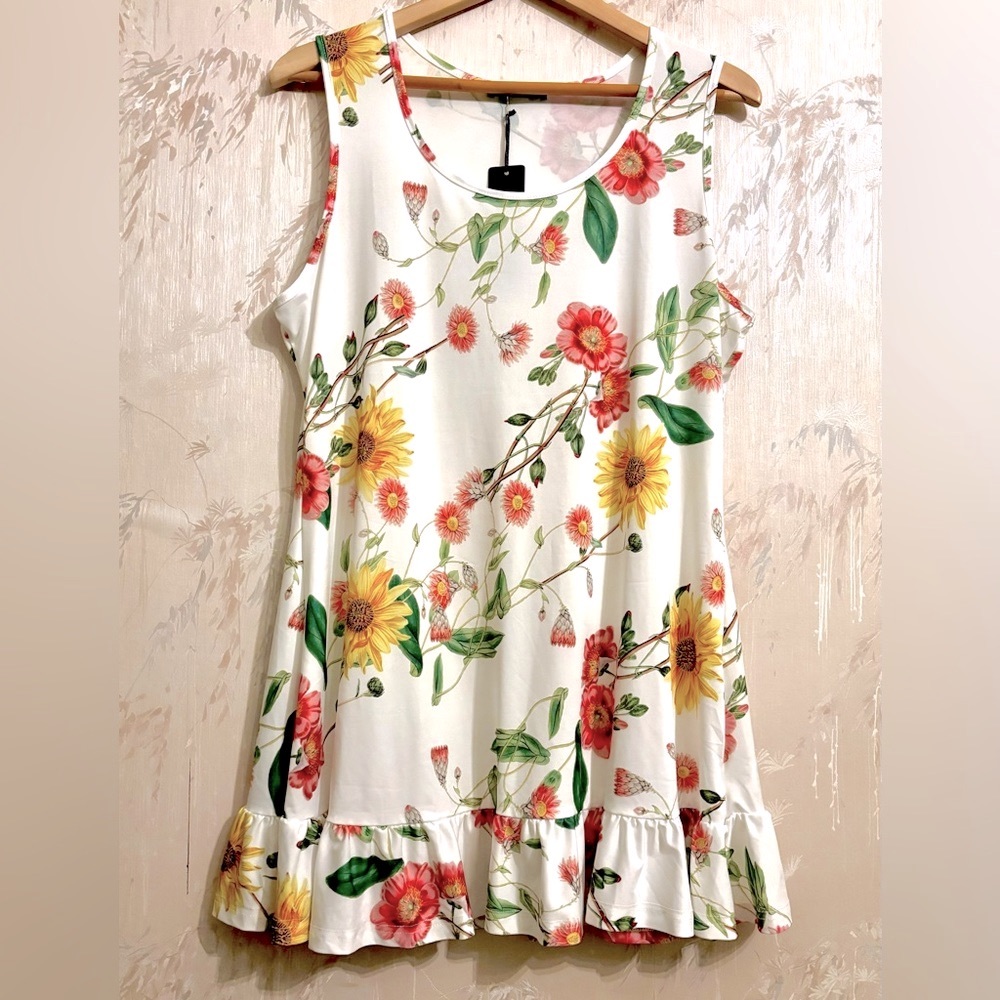 Lily Ruffled Tiered Yellow and Pink Mini Sundress